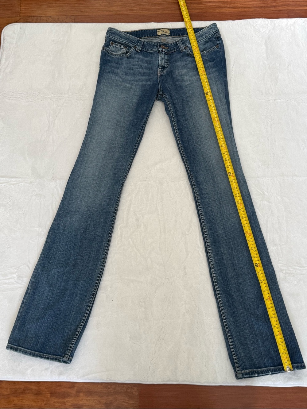 LONG 30x37 Y2K BKE Stretch Low Rise Mid Wash Women's Bootcut Jeans -Classic Blue